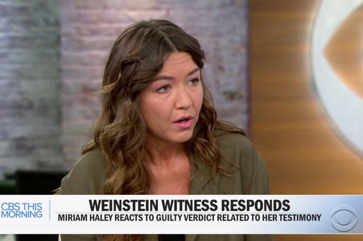 Miriam Haley said her allegations of battery, assault and gender motivated violence against Weinstein were cemented when the film mogul was found guilty last year.