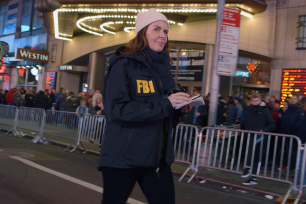 Anne Beagan is pictured in Times Square on New Year's Eve during filming of the docuseries "Inside the FBI: New York."
