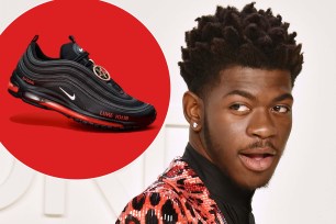 Lil Nas X and his "Satan Shoes," made with real human blood.