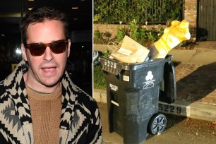 Armie Hammer leaves strange trash outside his home