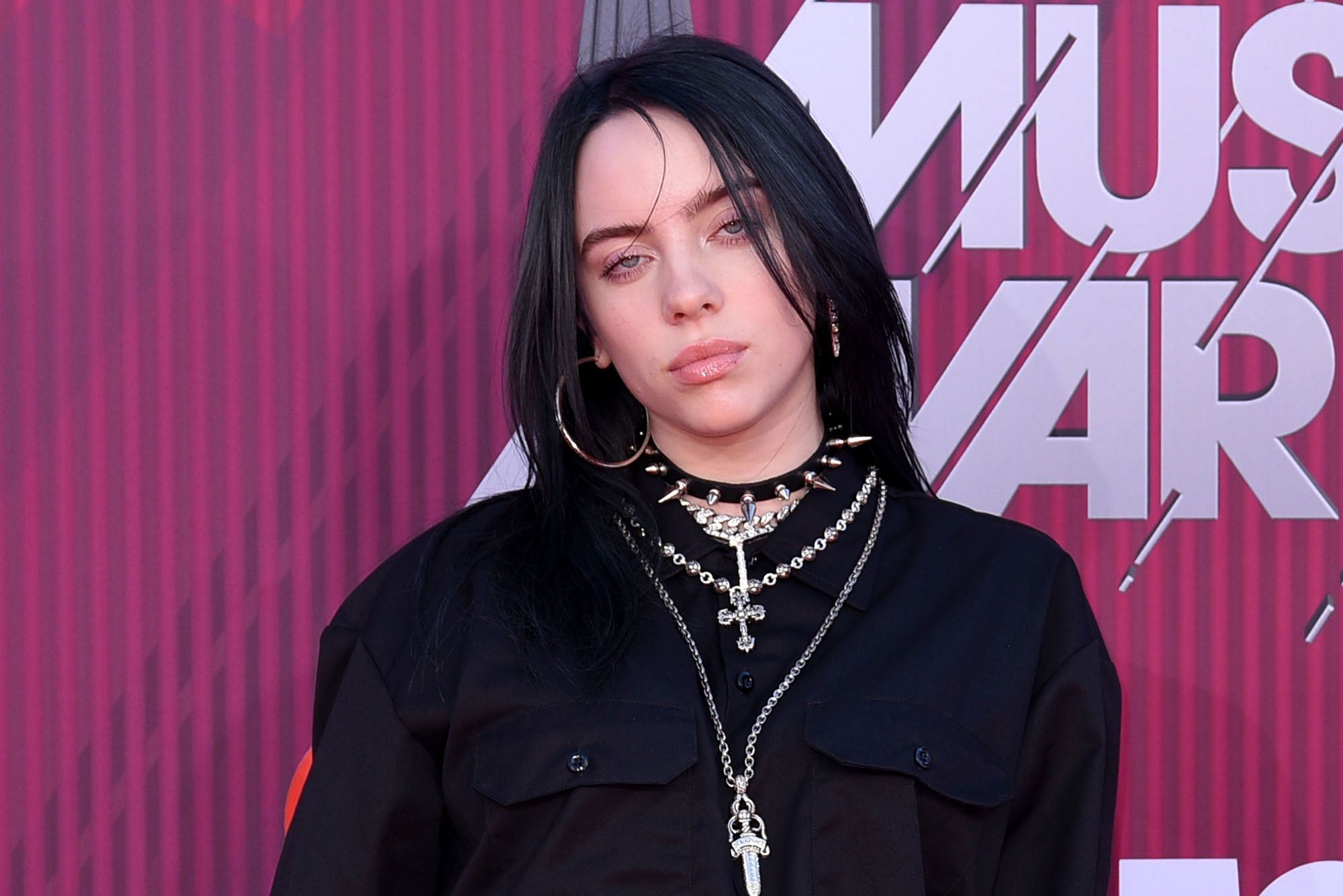 Billie Eilish with black hair in 2019