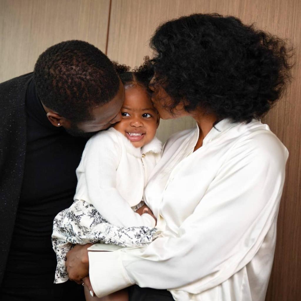 Gabrielle Union and Dwyane Wade with their daughter Kaavia.