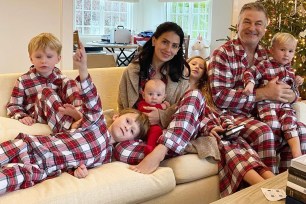 Hilaria Baldwin and Alec Baldwin celebrated the holidays with their kids after Hilaria said she was "done" expanding their family in November.