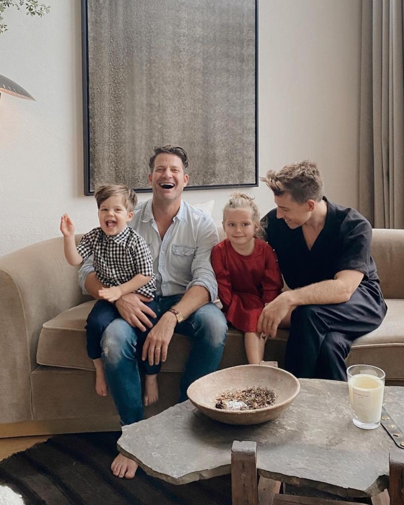 Nate Berkus and Jeremiah Brent with their children.