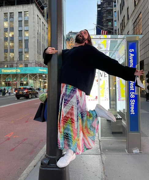 Jonathan Van Ness enjoys the warm weather in New York City.