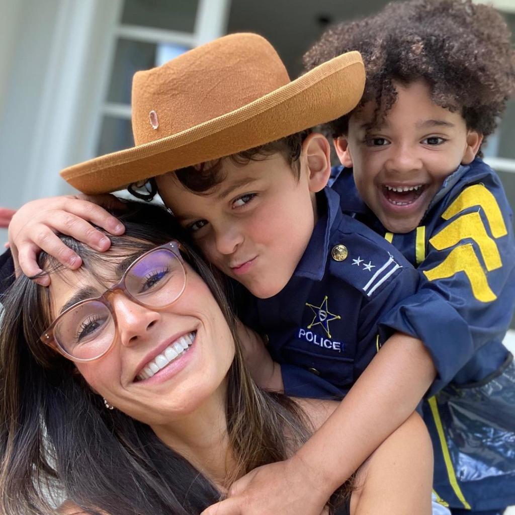 Jordana Brewster and her two sons.