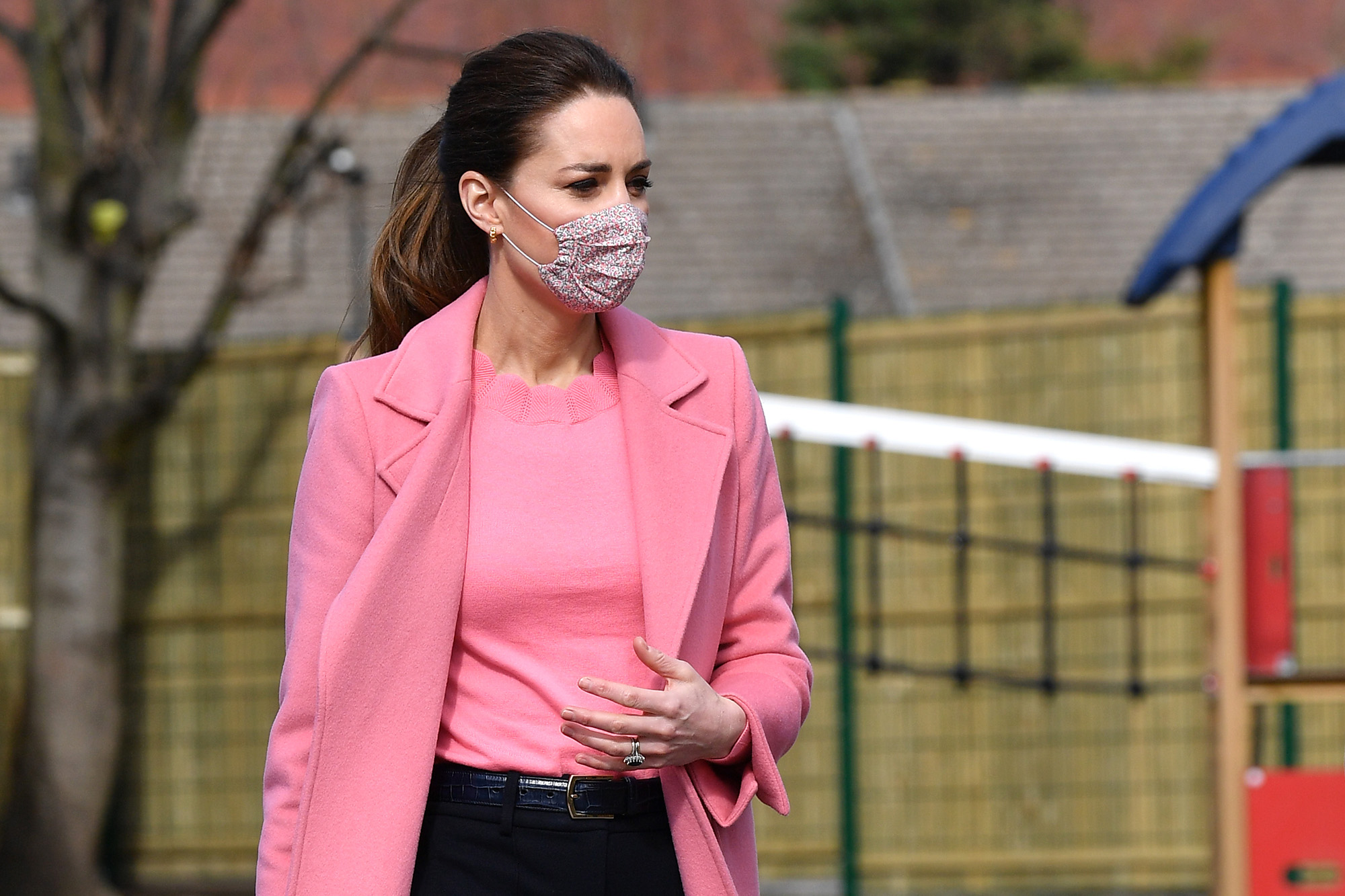 Kate Middleton visits School 21 in Stratford on March 11, 2021 in London, England.