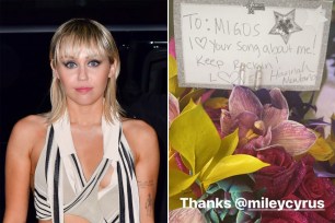 Miley Cyrus sent out hand-written cards and flowers to celebrate 15 years since "Hannah Montana."