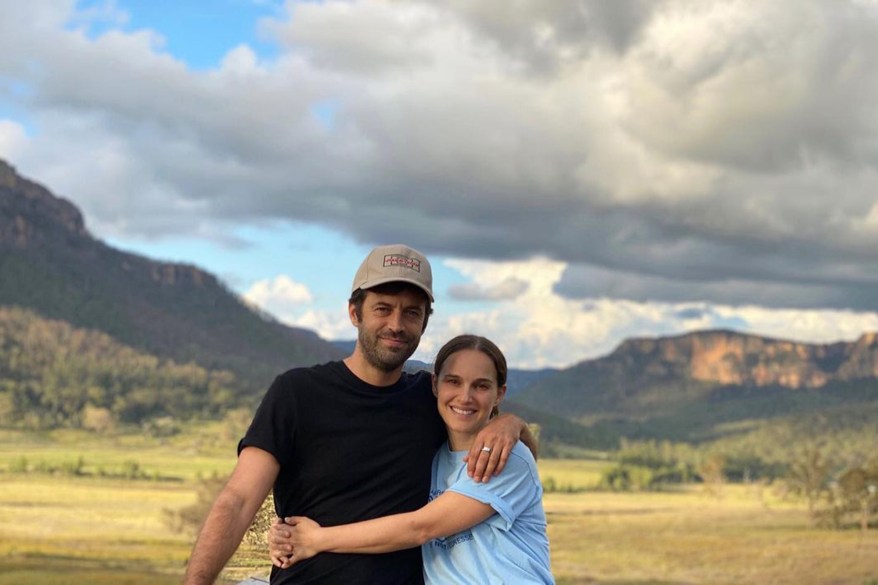 Natalie Portman and husband Benjamin Millepied take in the Blue Mountains in Australia.
