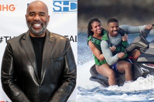 Steve Harvey approves of his stepdaughter's relationship with Michael B. Jordan.