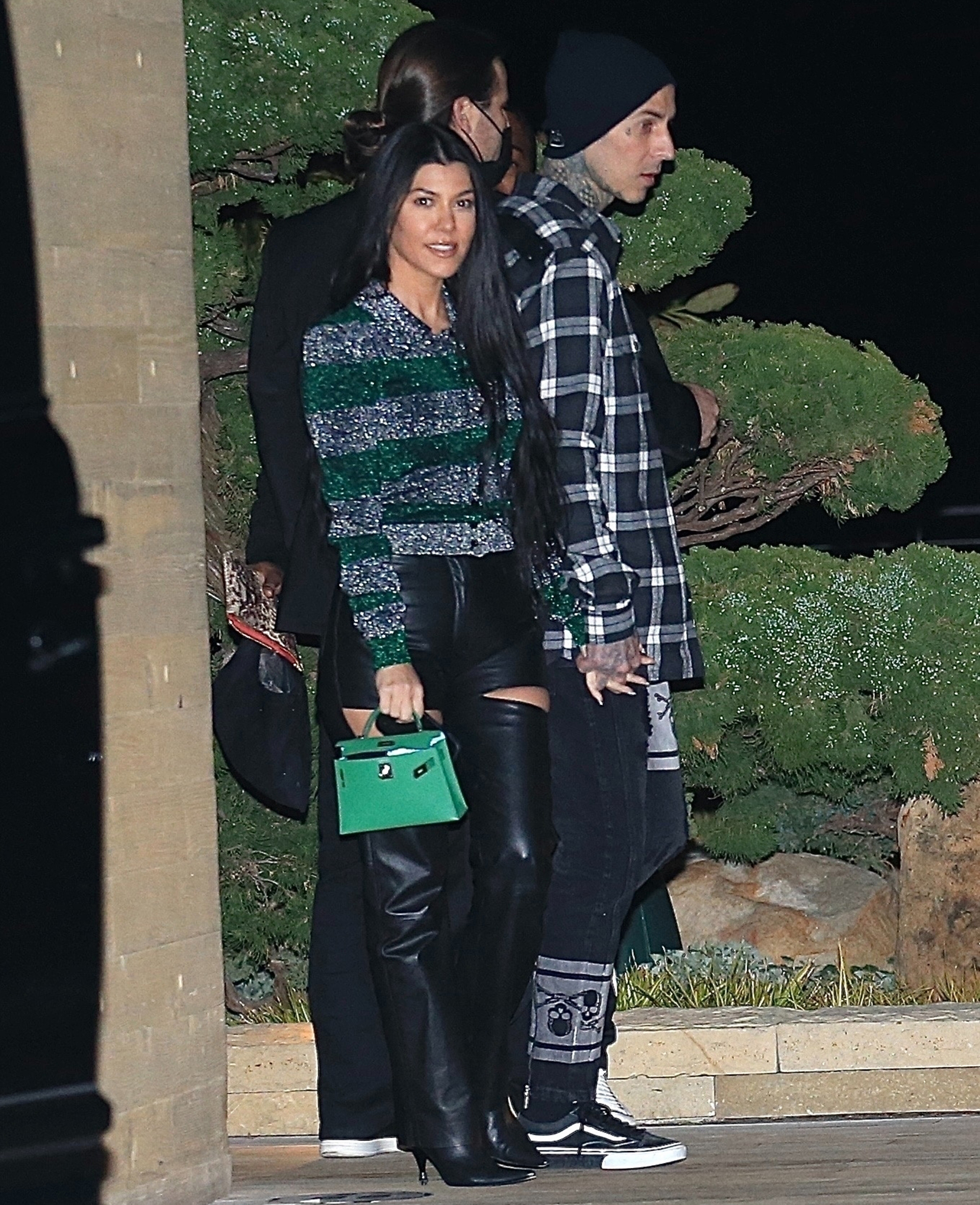 Kourtney Kardashian and boyfriend Travis Barker celebrated Easter Sunday with her famous family.