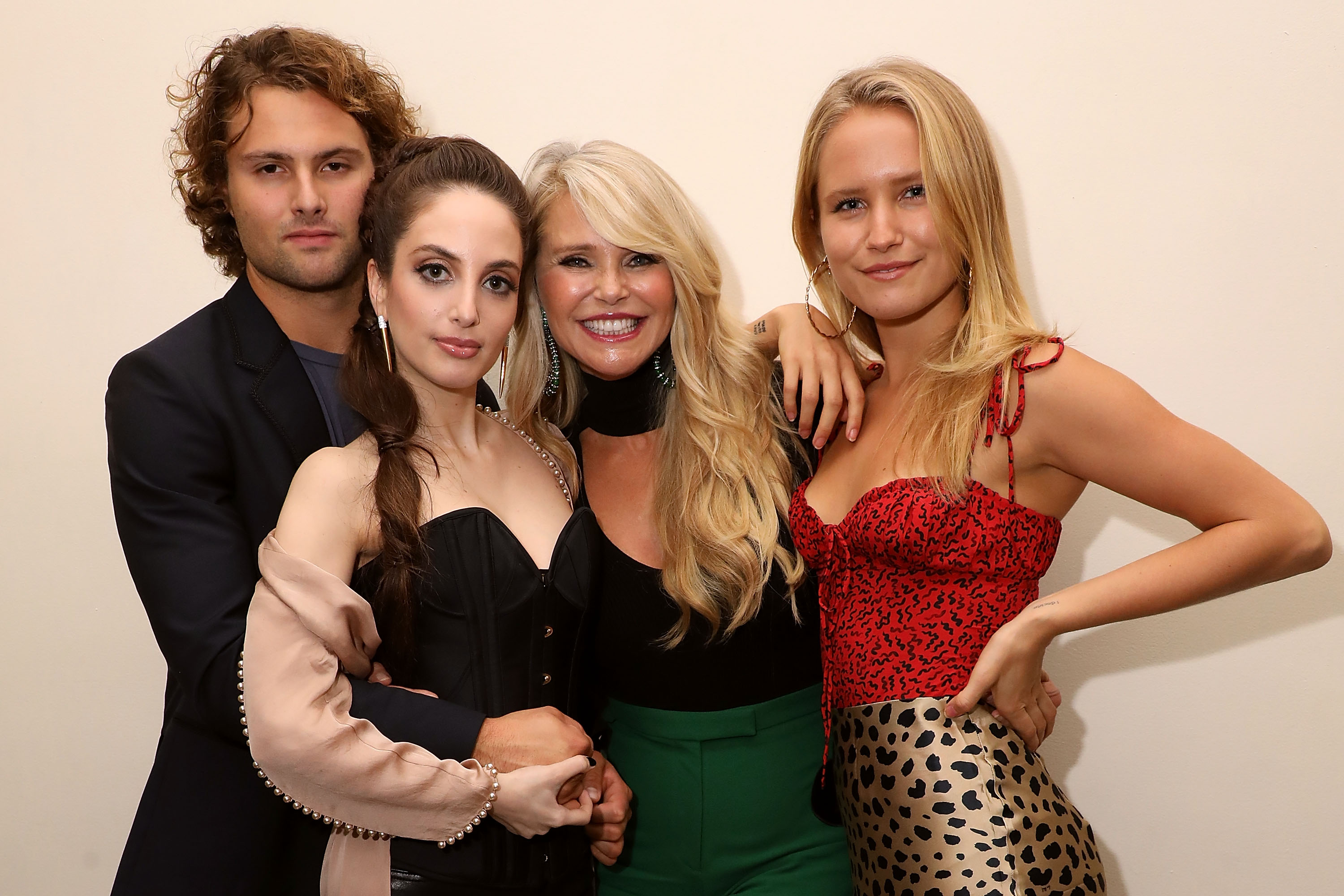 Christie Brinkley attends an event with children Jack Brinkley-Cook, Alexa Ray Joel and Sailor Brinkley-Cook in 2018.