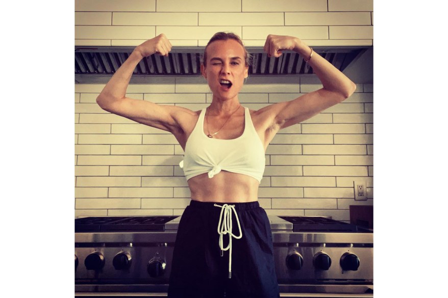 “I can’t talk about protein powder ever again,” says Diane Kruger, flexing her biceps.