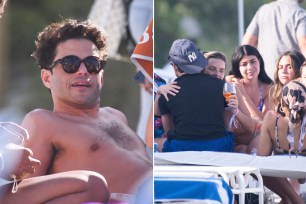 Rami Malek hit Miami Beach Monday with friends.