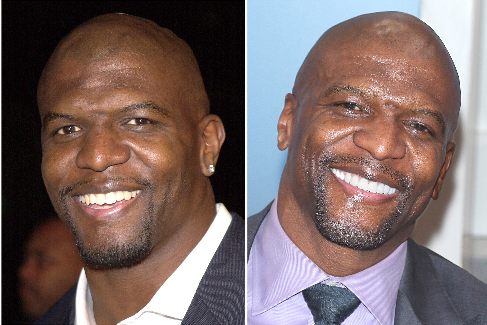 Terry Crews in 2000 (L) and in 2020 (R).