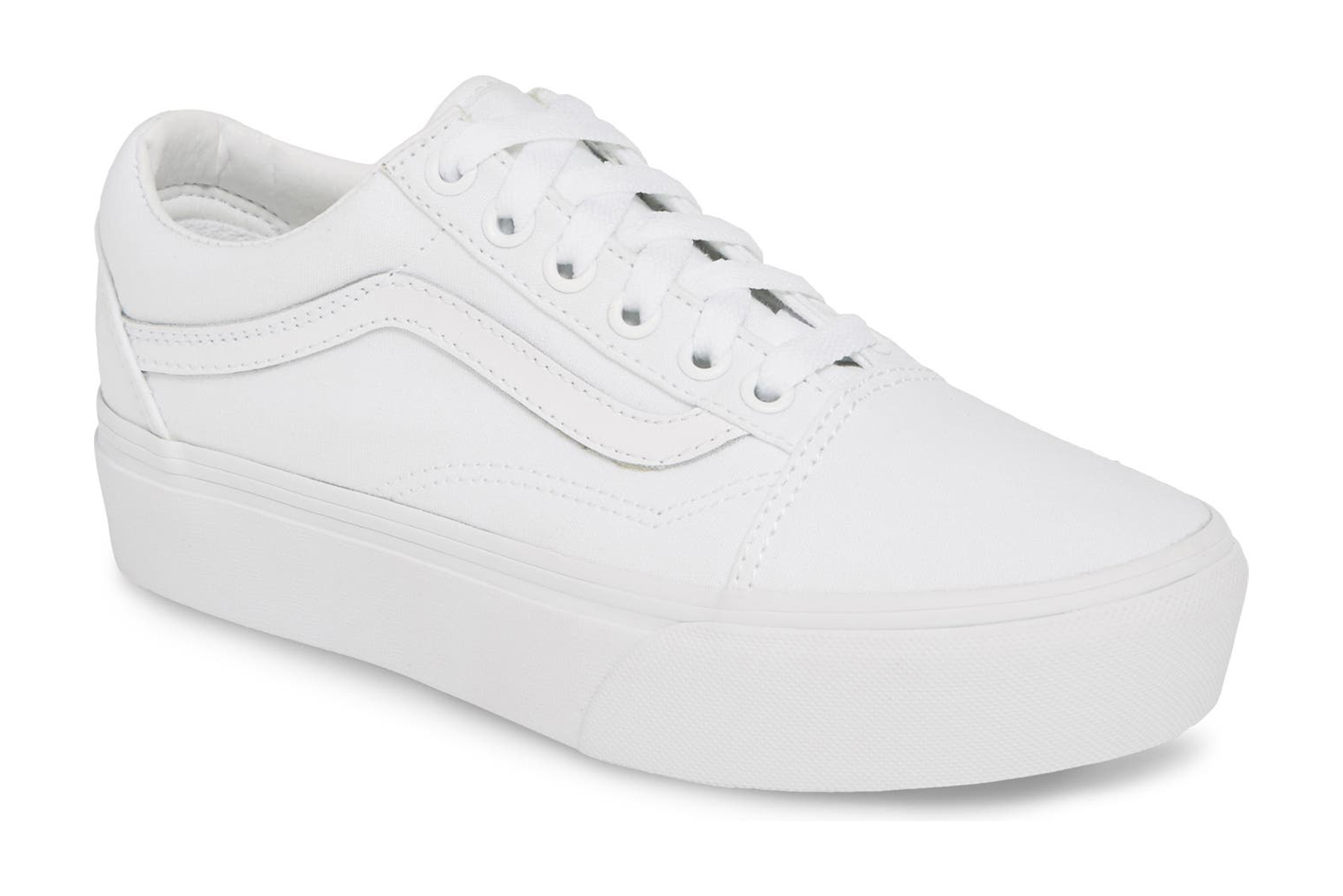 A white Vans Old Skool Platform Sneaker 