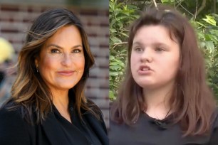 “Law & Order: SVU” star Mariska Hargitay (left) lauded Alyssa Bonal for smearing homemade blue slime onto a kidnapper.