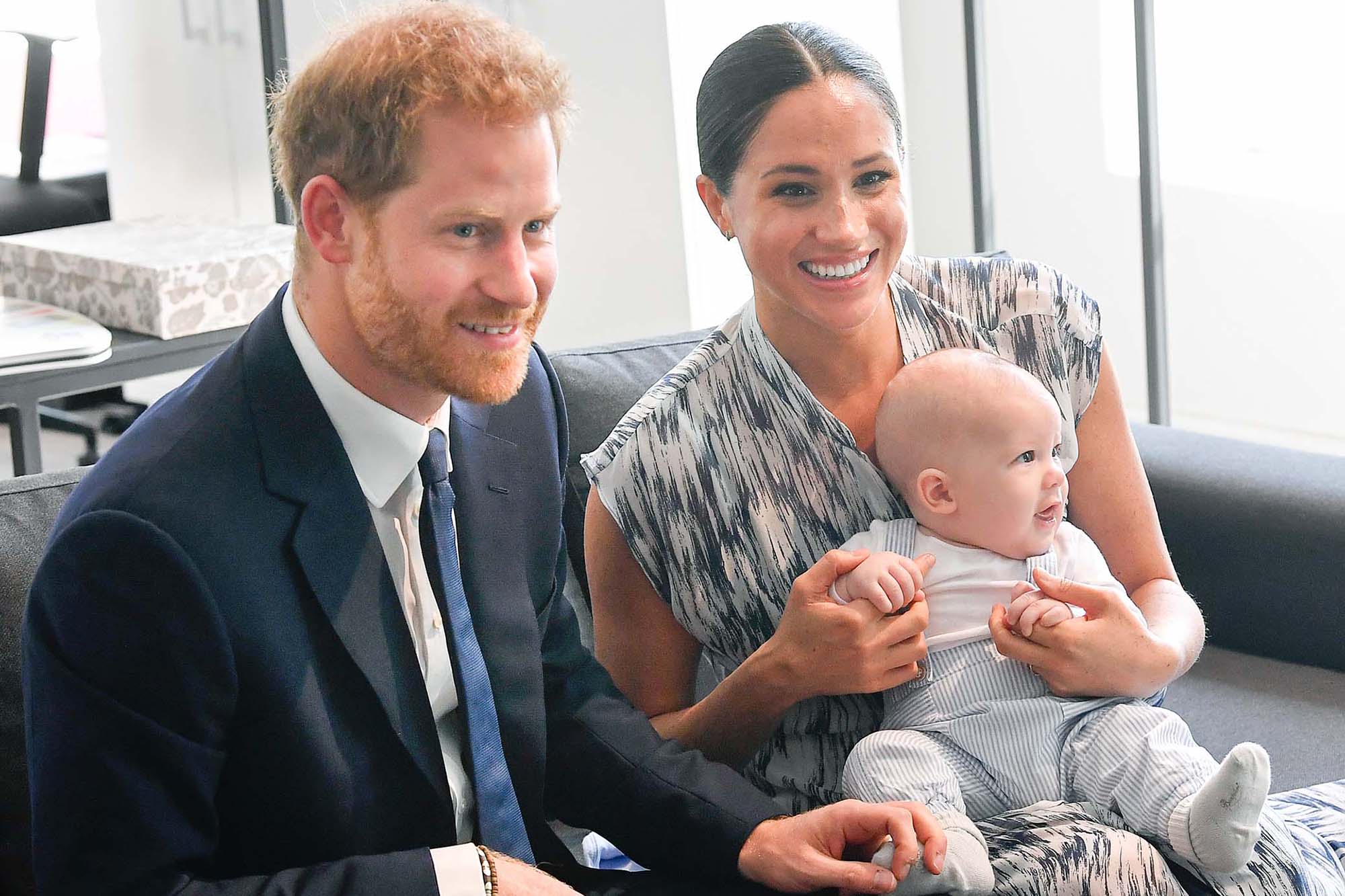 Prince Harry, Duke of Sussex, Meghan, Duchess of Sussex and their baby son Archie Mountbatten-Windsor