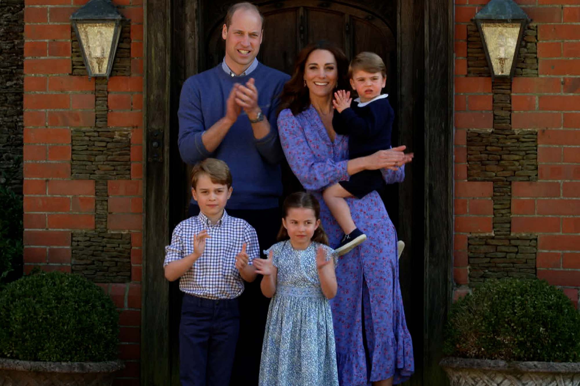 Prince William, Duke of Cambridge, Catherine Duchess of Cambridge, Prince George of Cambridge, Princess Charlotte of Cambridge and Prince Louis of Cambridge