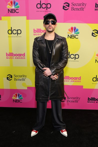 Bad Bunny on the Billboard Music Awards 2021 red carpet
