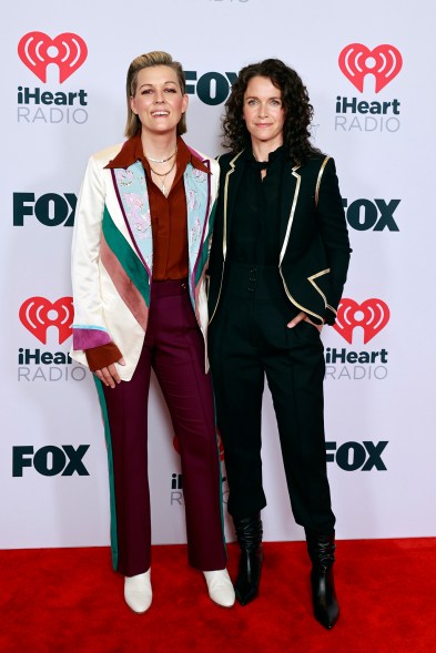 Brandi Carlile and Catherine Shepherd on the 2021 iHeartRadio Music Awards red carpet