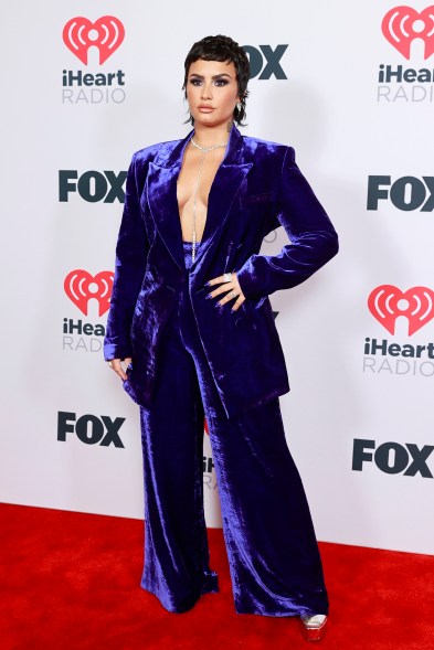 Demi Lovato on the iHeartRadio Music Awards 2021 red carpet