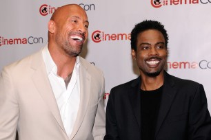 Dwayne Johnson and Chris Rock hit the red carpet in 2012.