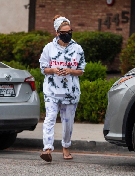 Eva Mendes wears a Mambacita sweatsuit.