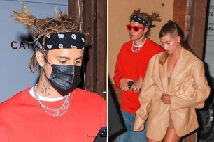 Justin Bieber and Hailey Baldwin step out for dinner at Craig's after a trip to Miami to film a new music video with DJ Khaled and 21 Savage.