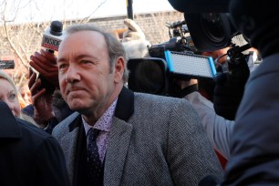 Actor Kevin Spacey arrives to face a sexual assault charge in a different case in Nantucket, Massachusetts, in 2019.
