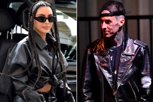 Kim Kardashian shot down rumors she hooked up with Travis Barker on Instagram Wednesday.