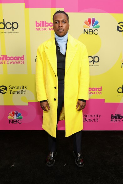 Leslie Odom Jr. on the Billboard Music Awards 2021 red carpet
