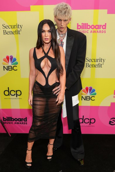 Machine Gun Kelly and Megan Fox on the Billboard Music Awards 2021 red carpet