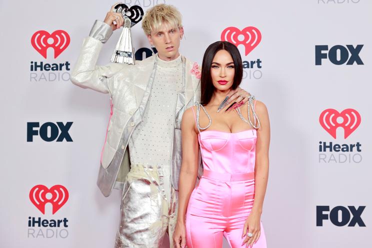 Machine Gun Kelly and Megan Fox on the 2021 iHeartRadio Music Awards red carpet