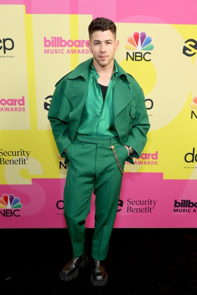 Nick Jonas on the Billboard Music Awards 2021 red carpet