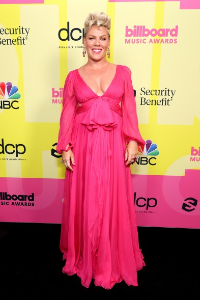 Pink on the Billboard Music Awards 2021 red carpet