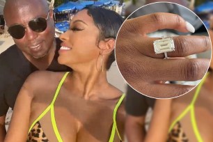Simon Guobadia and Porsha Williams, plus the emerald-cut engagement ring he gifted her.