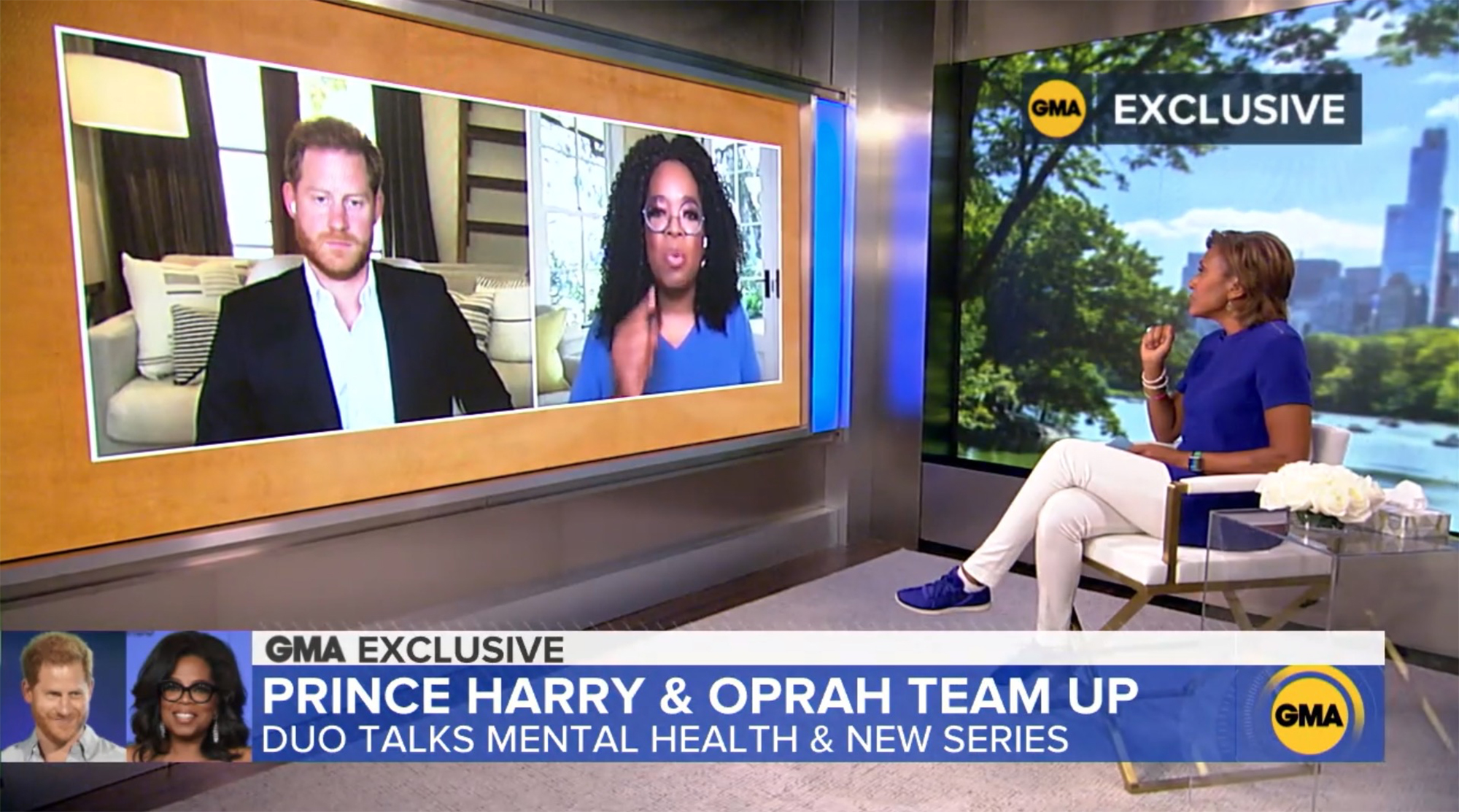 Prince Harry, Oprah Winfrey share behind-the-scenes details of new docuseries on Good Morning America on May 21, 2021.