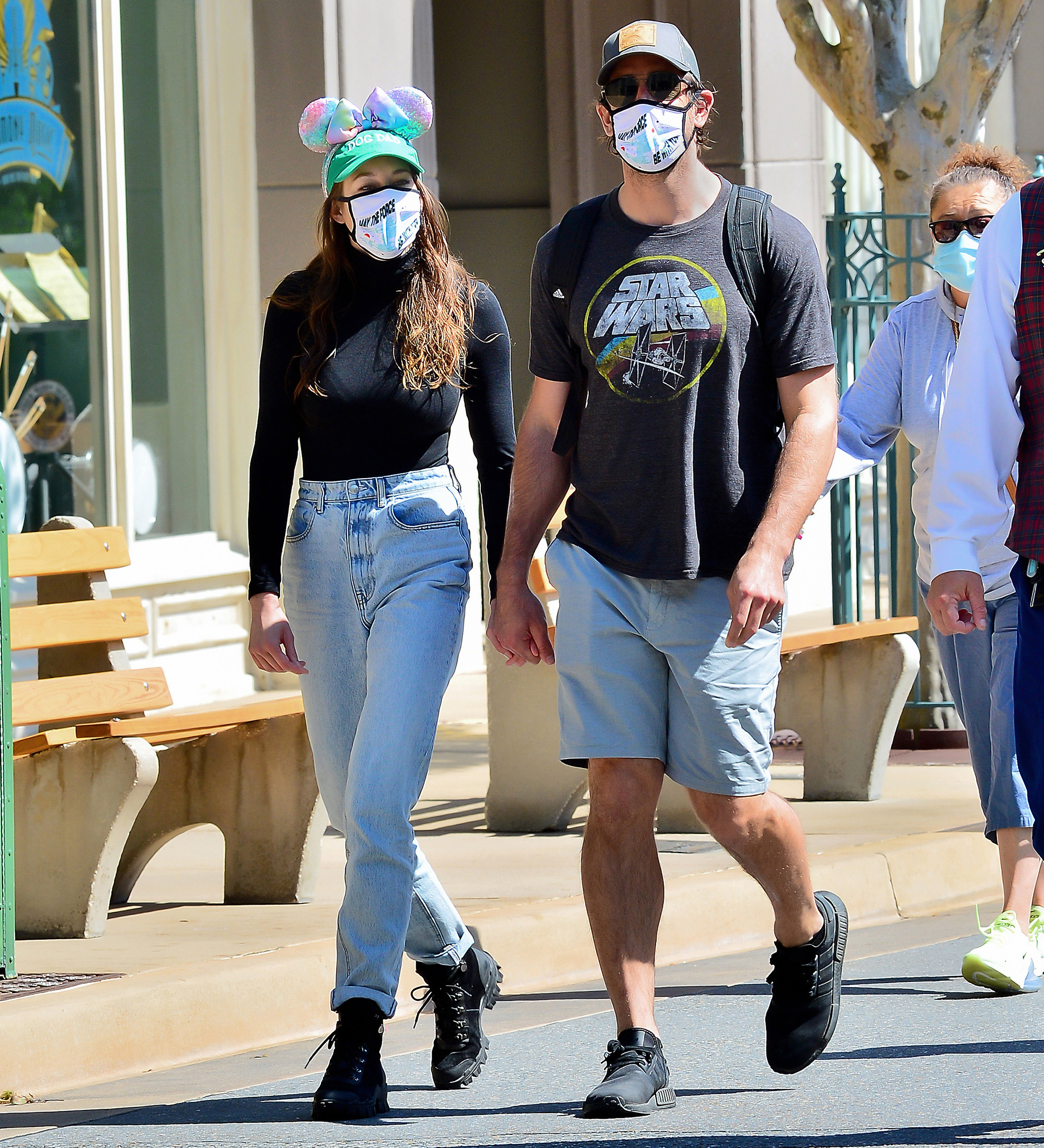 Shailene Woodley and Aaron Rodgers in Walt Disney World