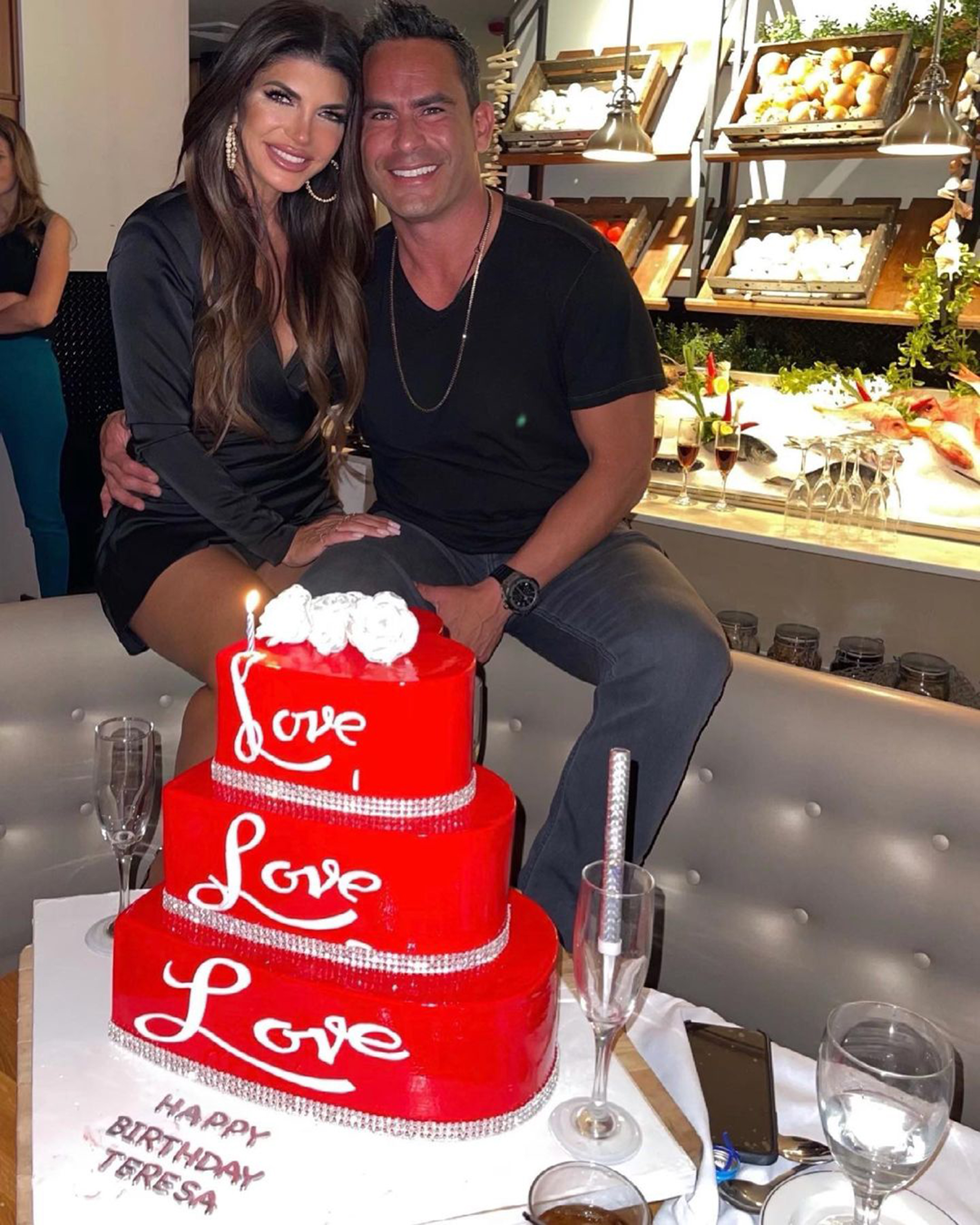 Teresa Giudice and Luis Ruelas celebrate her 49th birthday at Lefkes in Englewood Cliffs, N.J.