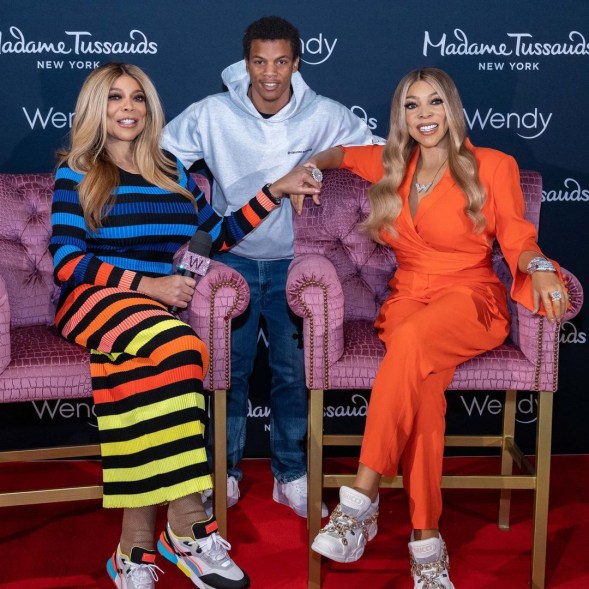 Wendy Williams, son Kevin Jr pose with her Madame Tussaud's wax figure