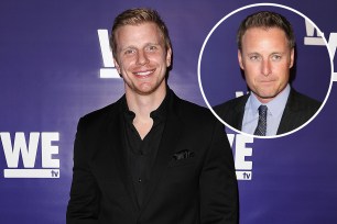 Sean Lowe, inset of Chris Harrison