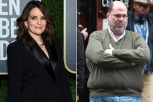 Tina Fey (left) at the 78th Golden Globes. Scott Rudin (right) in 2014