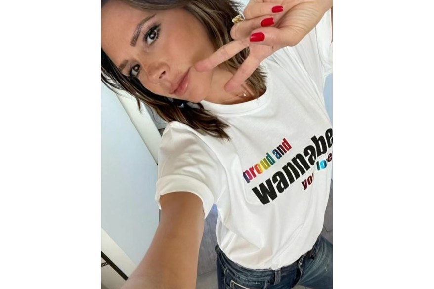RAINBOW CONNECTION: “PROUD AND WANNABE YOUR LOVER,” said Victoria Beckham, supporting the LGBTQ community.
