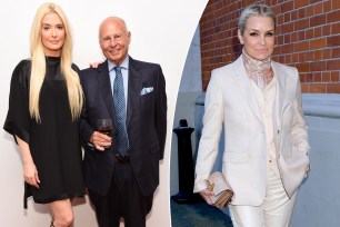 Left: Erika Jayne and Tom Girardi in 2016; Right: Yolanda Hadid steps out in 2020.