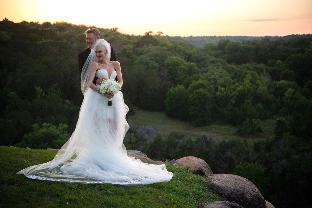 Gwen Stefani and Blake Shelton on their wedding day