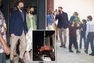 Jennifer Lopez and Ben Affleck with their children.