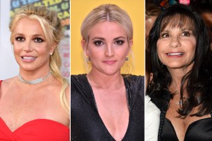 A split of Britney Spears, Jamie Lynn Spears and Lynne Spears.