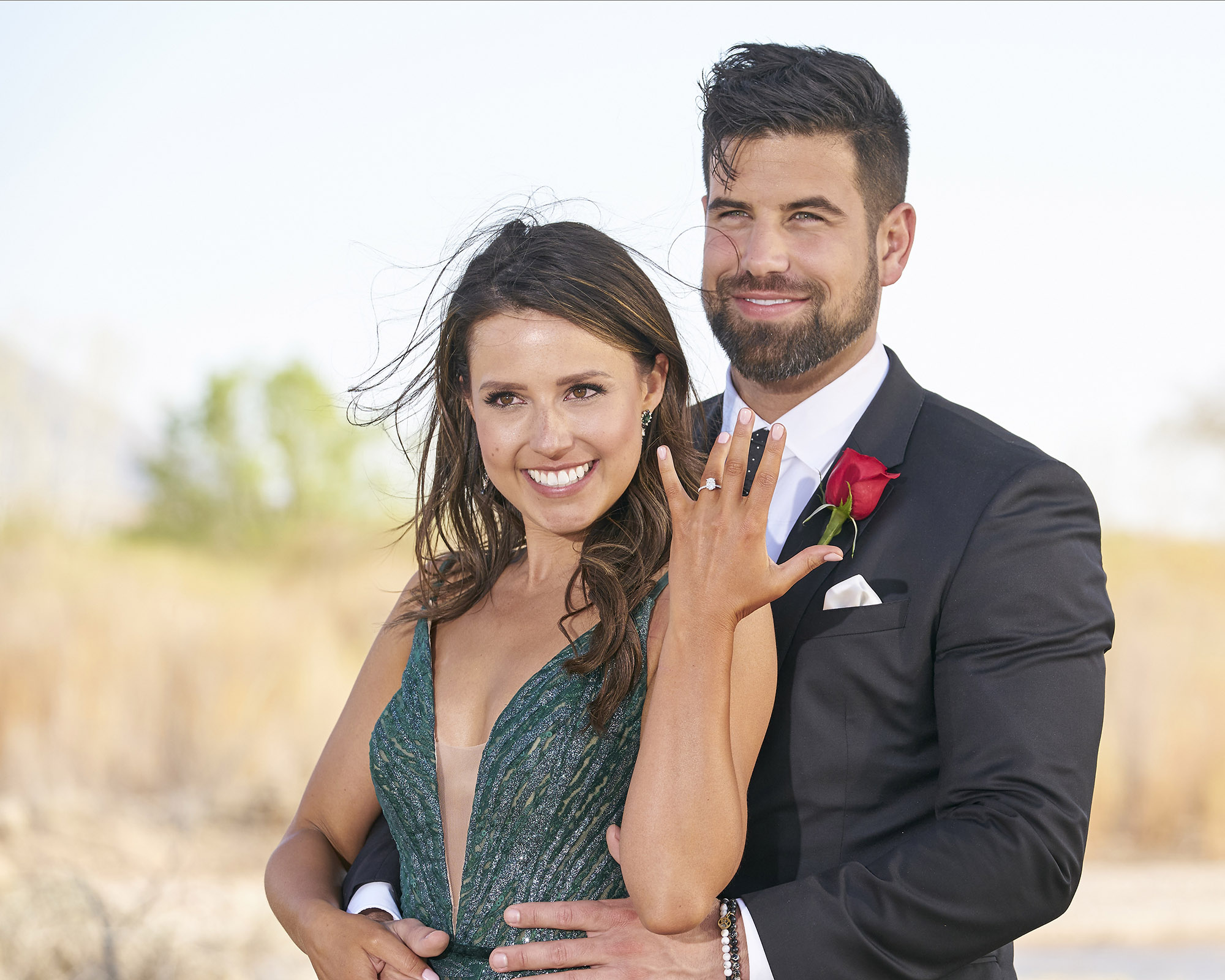 Katie Thurston with her engagement ring and Blake Moynes