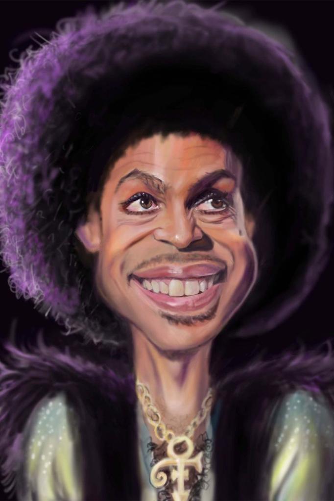 Kevin Nealon's caricature of Prince.